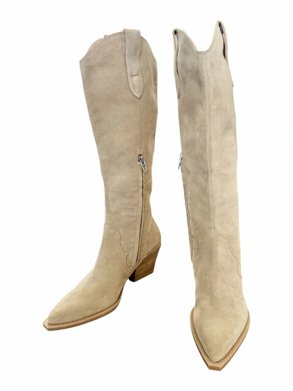 Dolce Vita Women's Regy Western Boot Beige Suede Over Western Boots